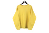 Vintage Hugo Boss Sweatshirt Large yellow crewneck 90s sport style jumper