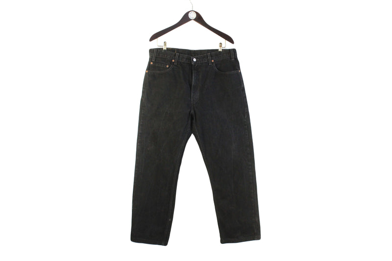 Vintage Levi's 505 Jeans W 36 L 30 black denim pants 90s retro USA work wear trousers