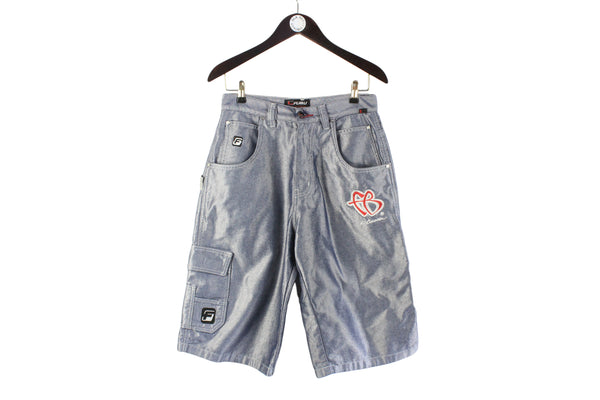 Vintage Fubu Shorts Medium hip hop 90s retro rap gray sport shorts