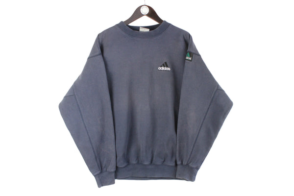 Vintage Adidas Equipment Sweatshirt XLarge blue small logo 90s retro crewneck sport jumper authentic pullover