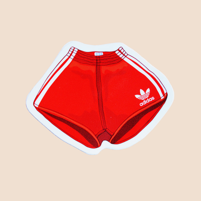 adidas red shorts stickers
