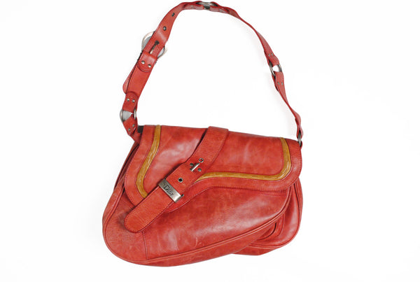 Vintage Christian Dior Gaucho Saddle Bag Classic red shoulder bag
