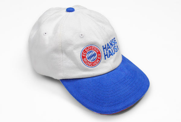 Vintage Bayern Munchen Hanse Hause Cap white blue football hat