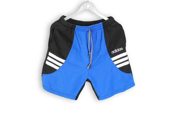 Vintage Adidas Shorts Medium blue black cotton rare 90s classic sport shorts