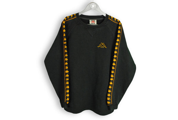 Vintage Kappa Sweatshirt Medium / Large black orange full sleeve logo