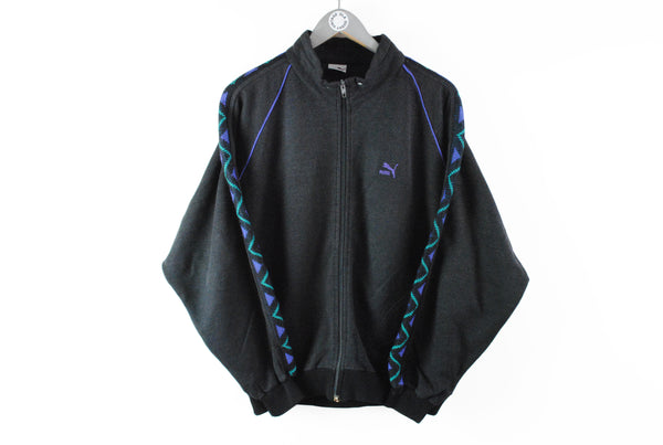 Vintage Puma Full Zip Sweatshirt Small cotton 90s sport jumper