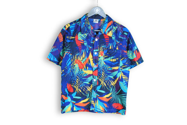 Tailor Pal Love shirt vintage hawaii blue tropical pattern