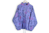 Vintage Reebok Jacket XLarge windbreaker track jacket purple abstract pattern 90s