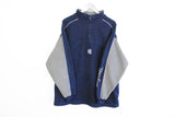 Vintage Lee Yankees Fleece Sweater Large / XLarge blue gray baseball team mlb retro sweater