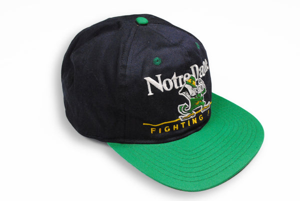 Vintage Notre Dame Fighting Irish Cap blue green big logo