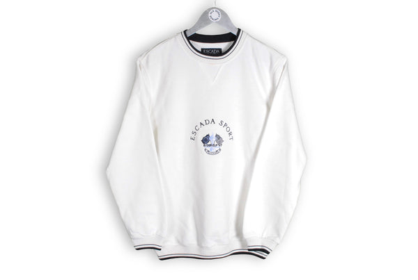 Vintage Escada Sport New With Tag Sweatshirt Small big logo USA European Union EU white rare big logo jumper