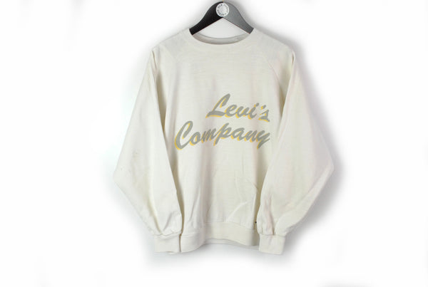 Vintage Levis Sport Suit (Sweatshirt + Pants) Medium white big logo Levi's Company 80s sport tracksuit retro style cotton 