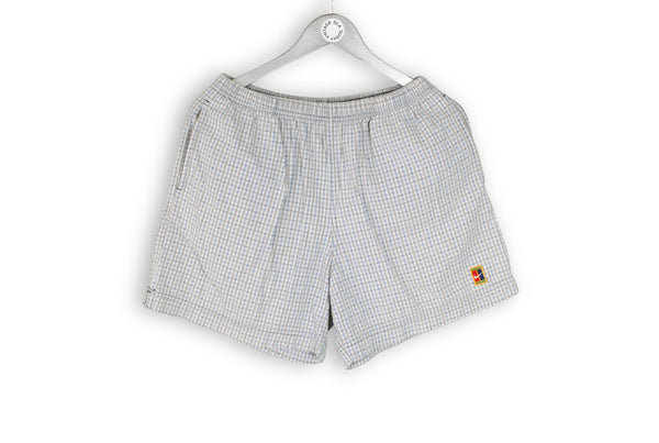 Vintage Nike Shorts Medium gray plaid pattern tennis 90s shorts
