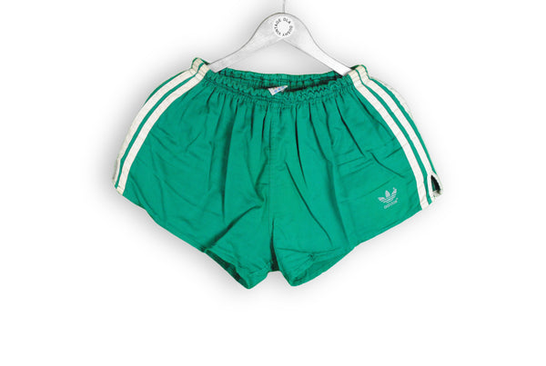 vintage adidas green cotton shorts 80s made in Yugoslavia
