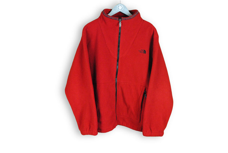 the north face made in usa red fleece sweater