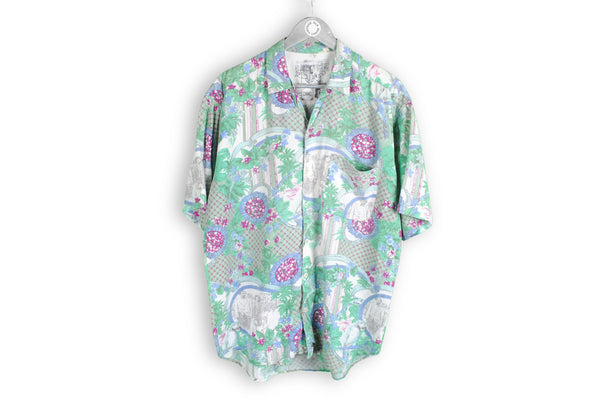 vintage 3k hawaii shirt green nature pattern