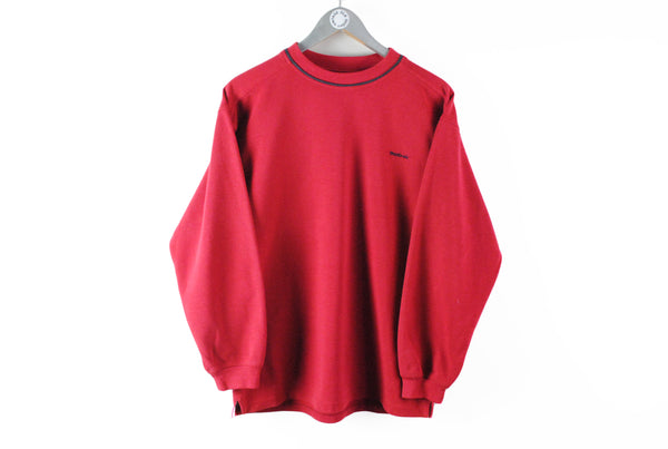 Vintage Reebok Sweatshirt Small 90s retro red bright cotton jumper