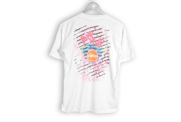 Vintage Reebok "The Pump" T-Shirt Medium basketball 80s 90s tee white big logo