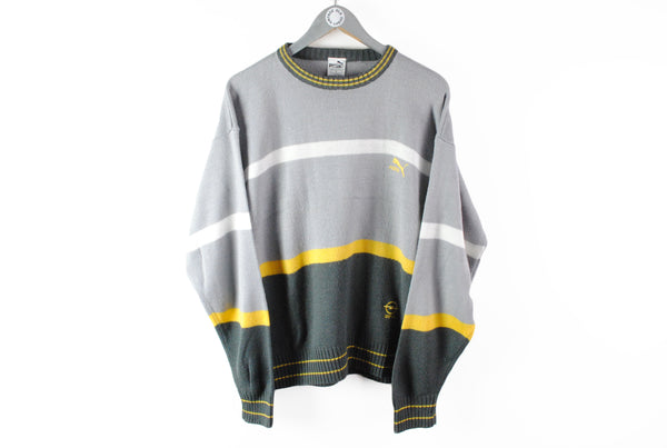 Vintage Puma x Opel Sweater Medium gray 90s  jumper 