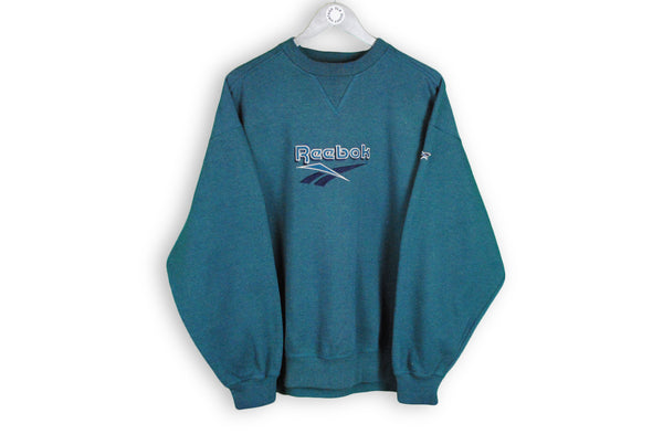 vintage reebok green big logo sweatshirt