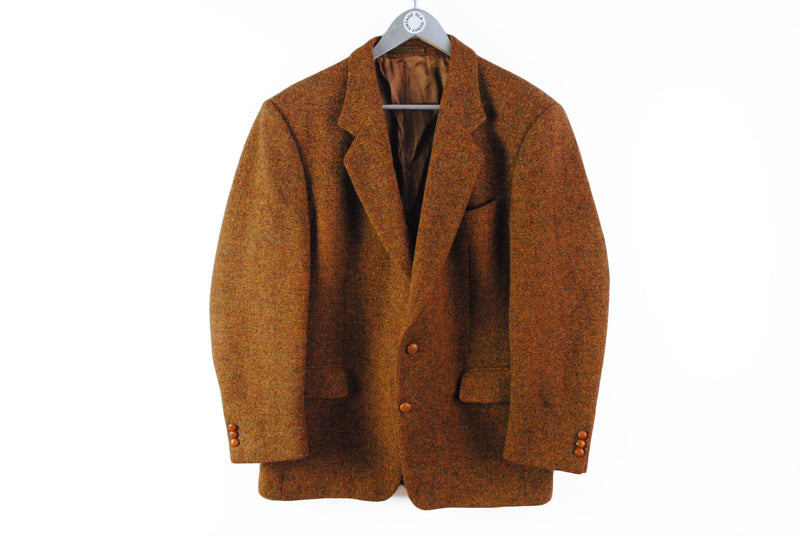 Vintage Harris Tweed Blazer Medium / Large classic brown jacket Hirmer