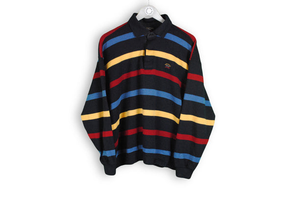 vintage paul & shark wool sweater rugby style striped pattern