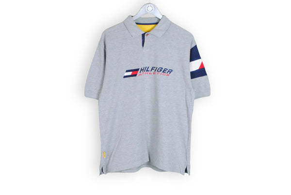 Vintage Tommy Hilfiger Athletics Polo T-Shirt Large gray