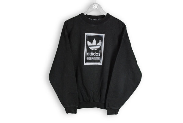 Vintage Adidas Sweatshirt retro black 80s big logo