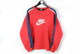 Vintage Nike Sweatshirt Large red big logo 90s sport swoosh retro style jumper