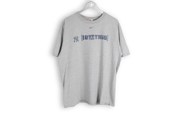 Vintage Nike Team Yankees T-Shirt Large gray tee