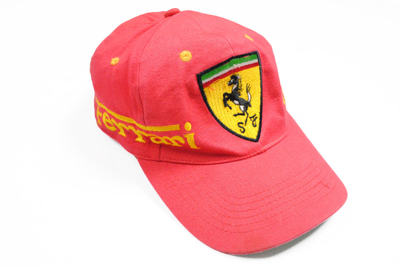 Vintage Ferrari Cap big logo red hat cotton baseball Formula 1 F1