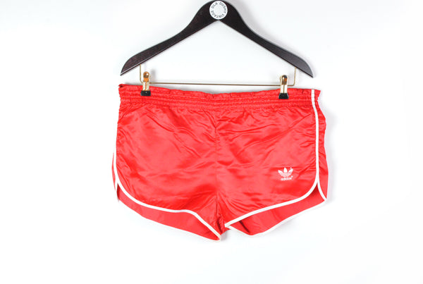 Vintage Adidas Shorts Large red 90s sport retro style polyester sport style made in west germany