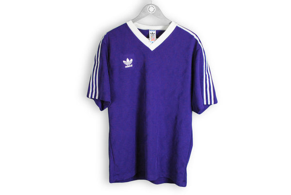 Vintage Adidas T-Shirt Large blue rave 90s polyester tee