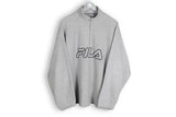 Vintage Fila Fleece XLarge half zip gray basic sweater winter outdoor athletic jumper