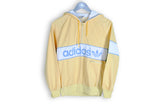 Vintage Adidas Hoodie Small yellow big logo nylon windbreaker hooded