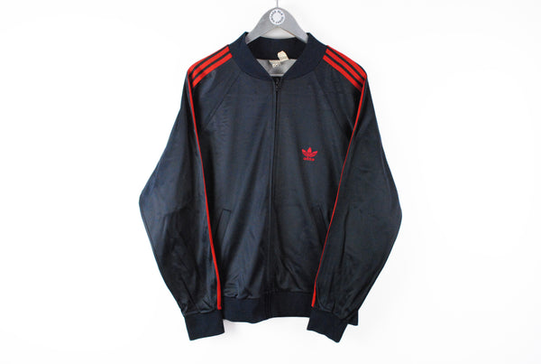 Vintage Adidas ATP Track Bomber Medium / Large black red 90s athletic ATP Tennis Jacket made in France