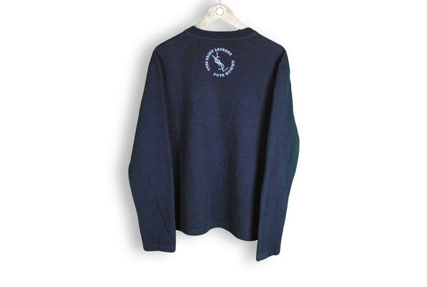 Vintage Yves Saint Laurent Sweatshirt big logo navy blue