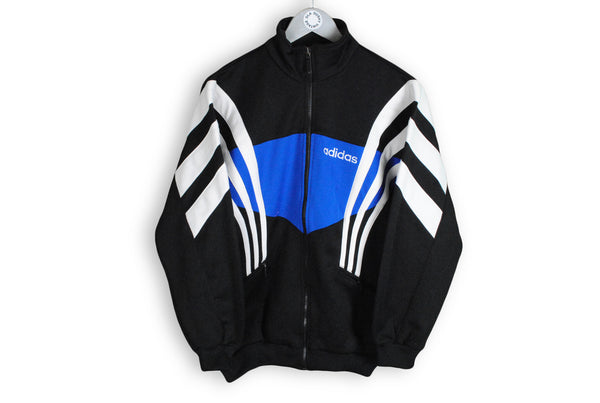 Vintage Adidas Track Jacket Small black blue classic sport jacket