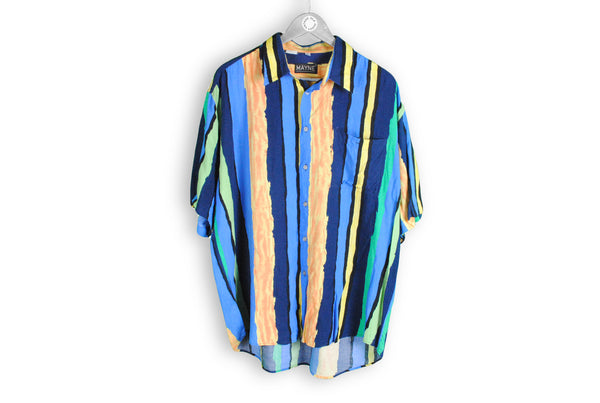 vintage mayne hawaii shirt striped classic silk