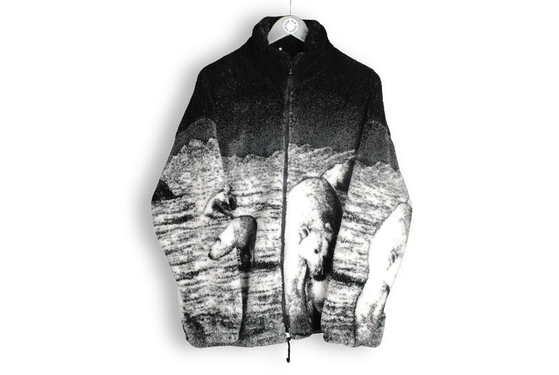 Vintage Polar Bear Pattern Fleece XLarge