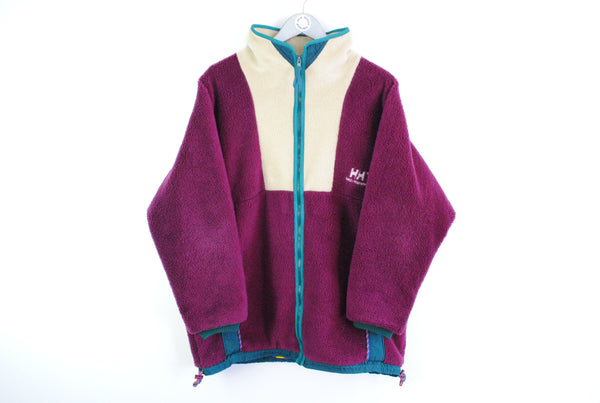 Vintage Helly Hansen Fleece Small purple beige winter warm 90s jacket