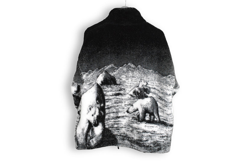 Vintage Polar Bear Pattern Fleece XLarge