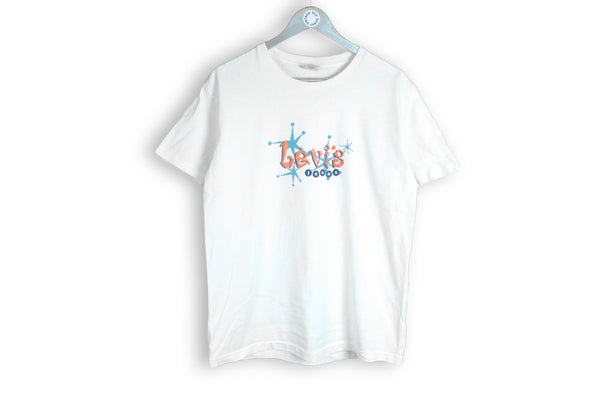 Vintage Levi's made in USA T-Shirt Medium big logo white 80s tee