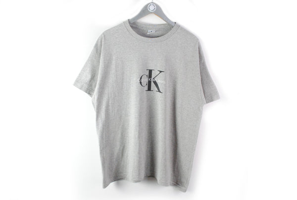 Vintage Calvin Klein T-Shirt Large / XLarge made in USA big logo 90s tee