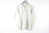 Vintage Adidas Sweatshirt Medium white made in Austria retro 90s basic cotton long sleeve t-shirt