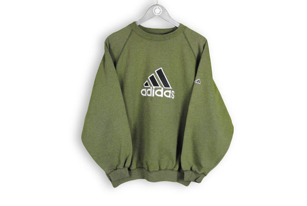 vintage adidas big logo green sweatshirt