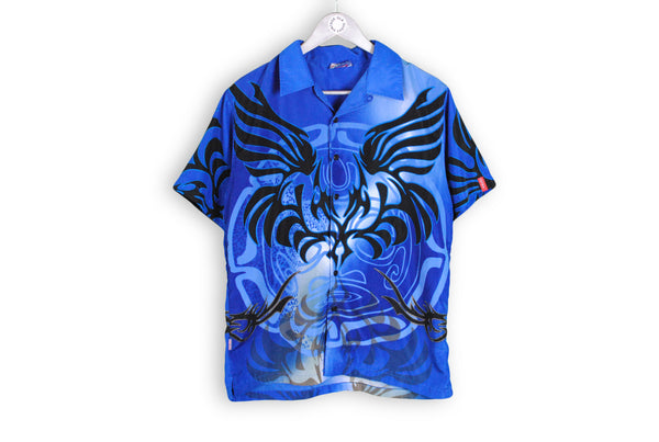 hawaii shirt vintage japan style blue rare dragon shirt