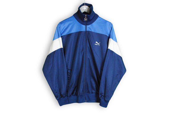 Vintage Puma Track Jacket XLarge blue polyester sport coat