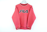 Vintage Fila Sweatshirt Medium red big logo 90s sport jumper