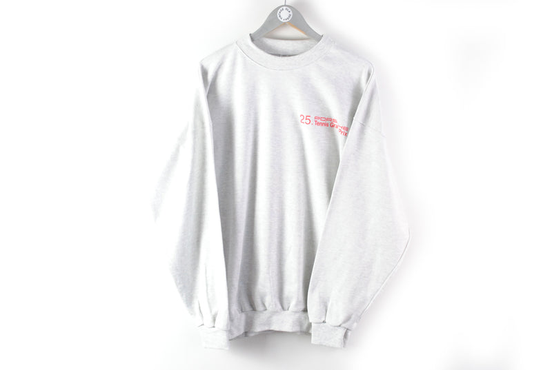 Vintage Porsche Tennis Grand Prix Sweatshirt XLarge big logo cotton retro 80s made in West Germany